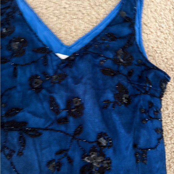 Blue Floral Embroidered Women's Top - Picture 3 of 6